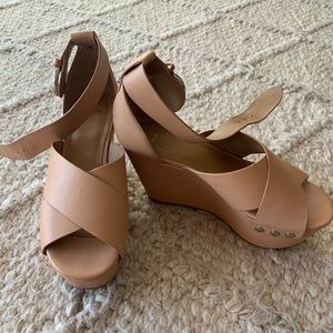 Marc Fisher 3 1/2 inch leather wedge